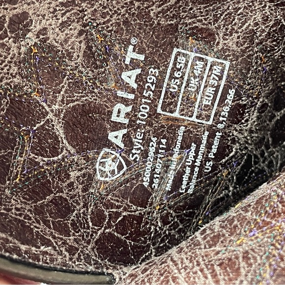 Ariat Women’s Heritage Western Cowboy Cowgirl Leather Boots Distressed R Toe 6.5 - Picture 2 of 12